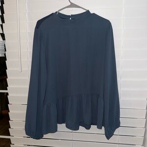 LOFT Dark Grey/Blue Women's Blouse